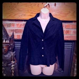 Ruby Rox black striped 3/4 sleeve blazer size 3